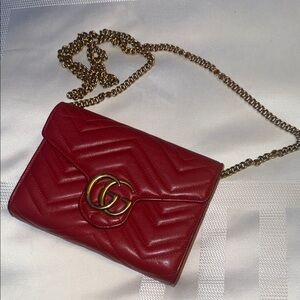 Gucci Red Quilted Leather Crossbody Bag